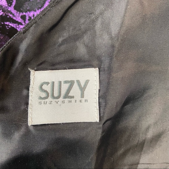 SUZY SHIER Purple Floral Sleeveless Formal Dress Size M - Picture 6 of 8